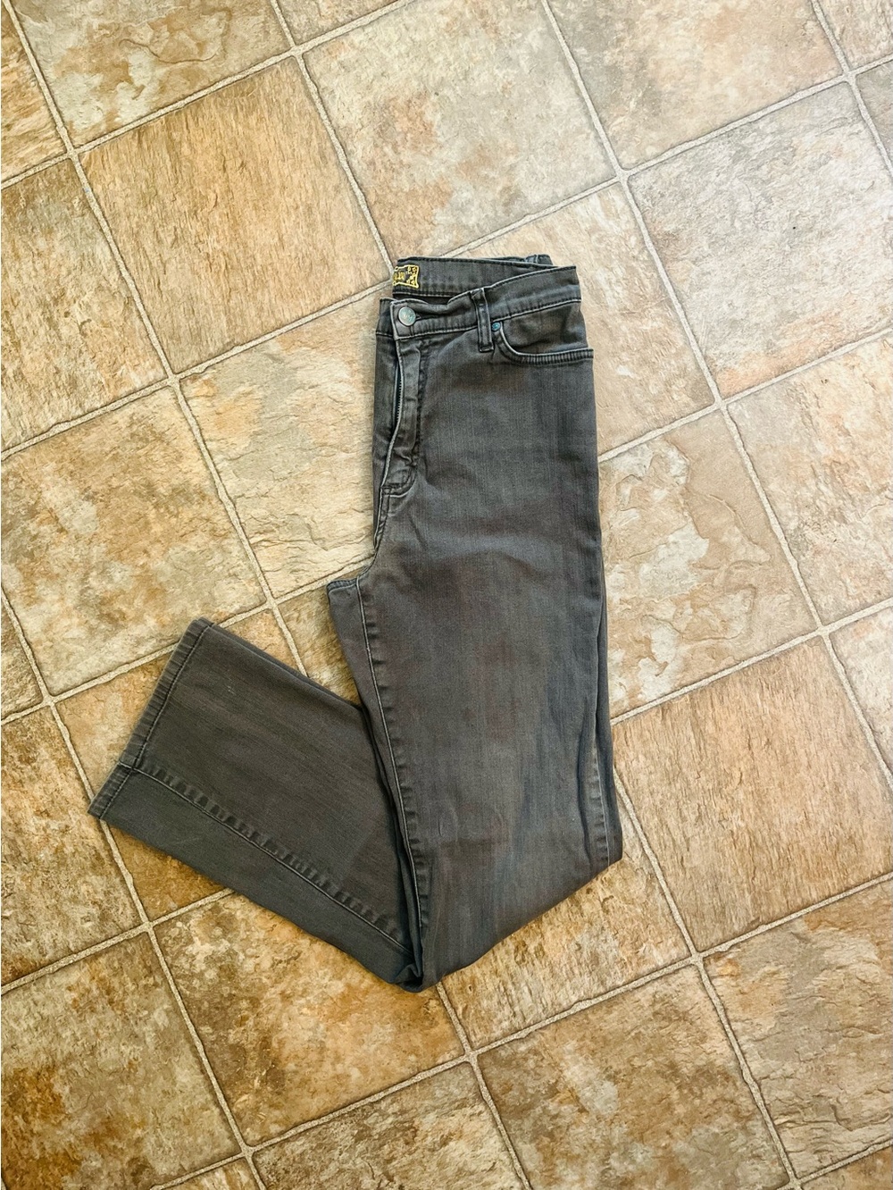 Dark Olive Grey Wash Embroidered Bootcut Jeans Juniors Size 9